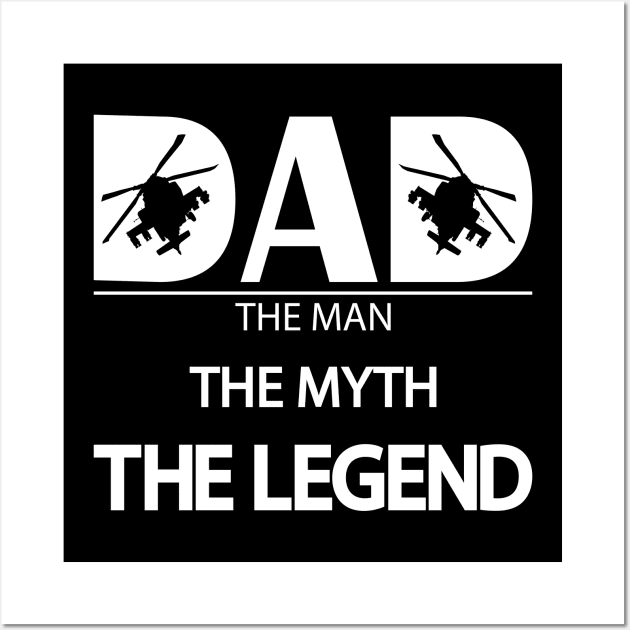 Gun Pilot - Dad, The Man, The Myth, The Legend Wall Art by Aviation Designs